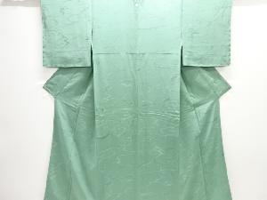 流水模様織り出し一つ紋色無地着物